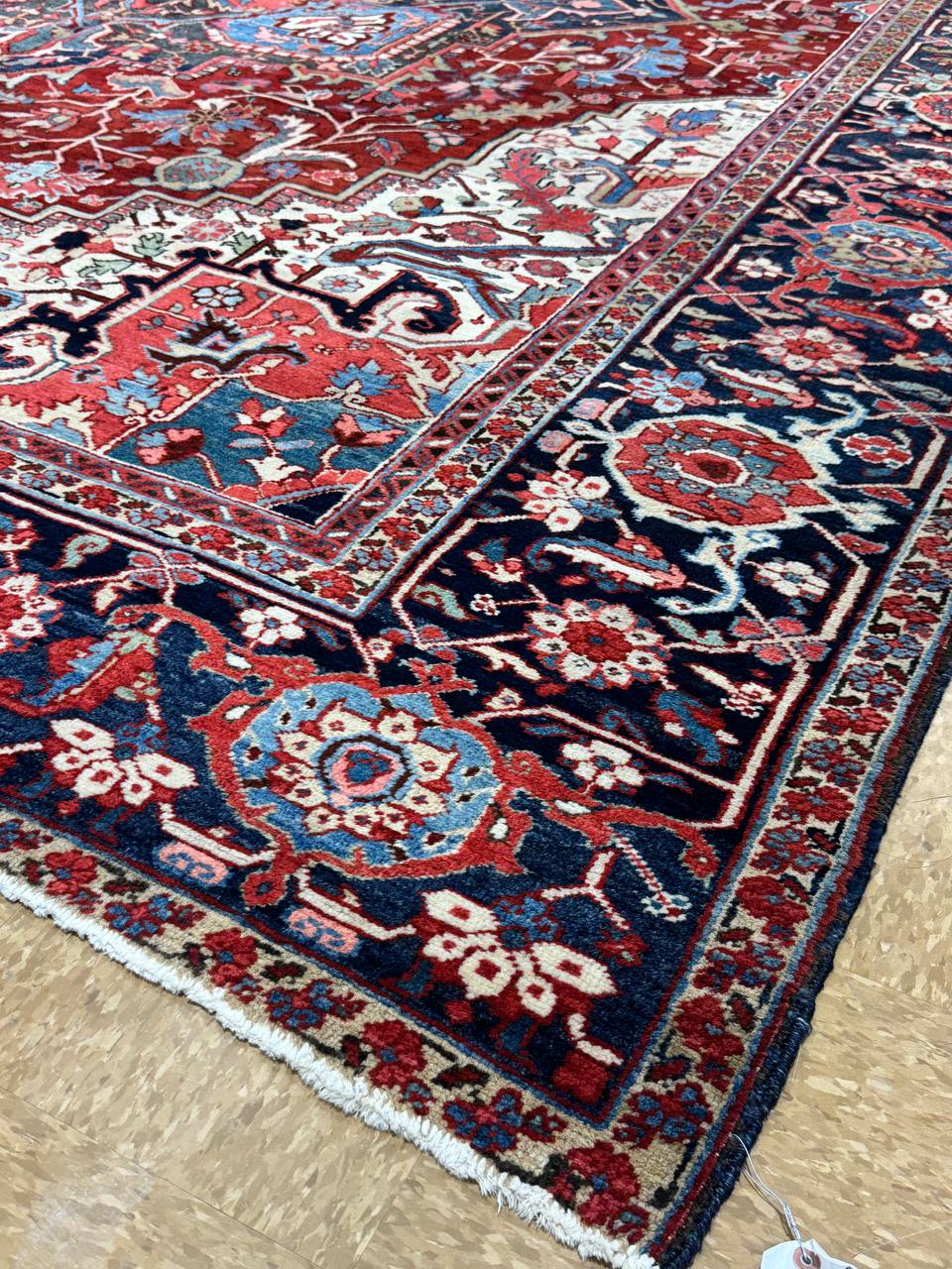 Antique Serapi Rug weave detail