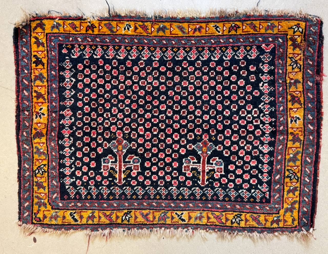 Restoration & Reweaving of an Antique small Afshar carpet
