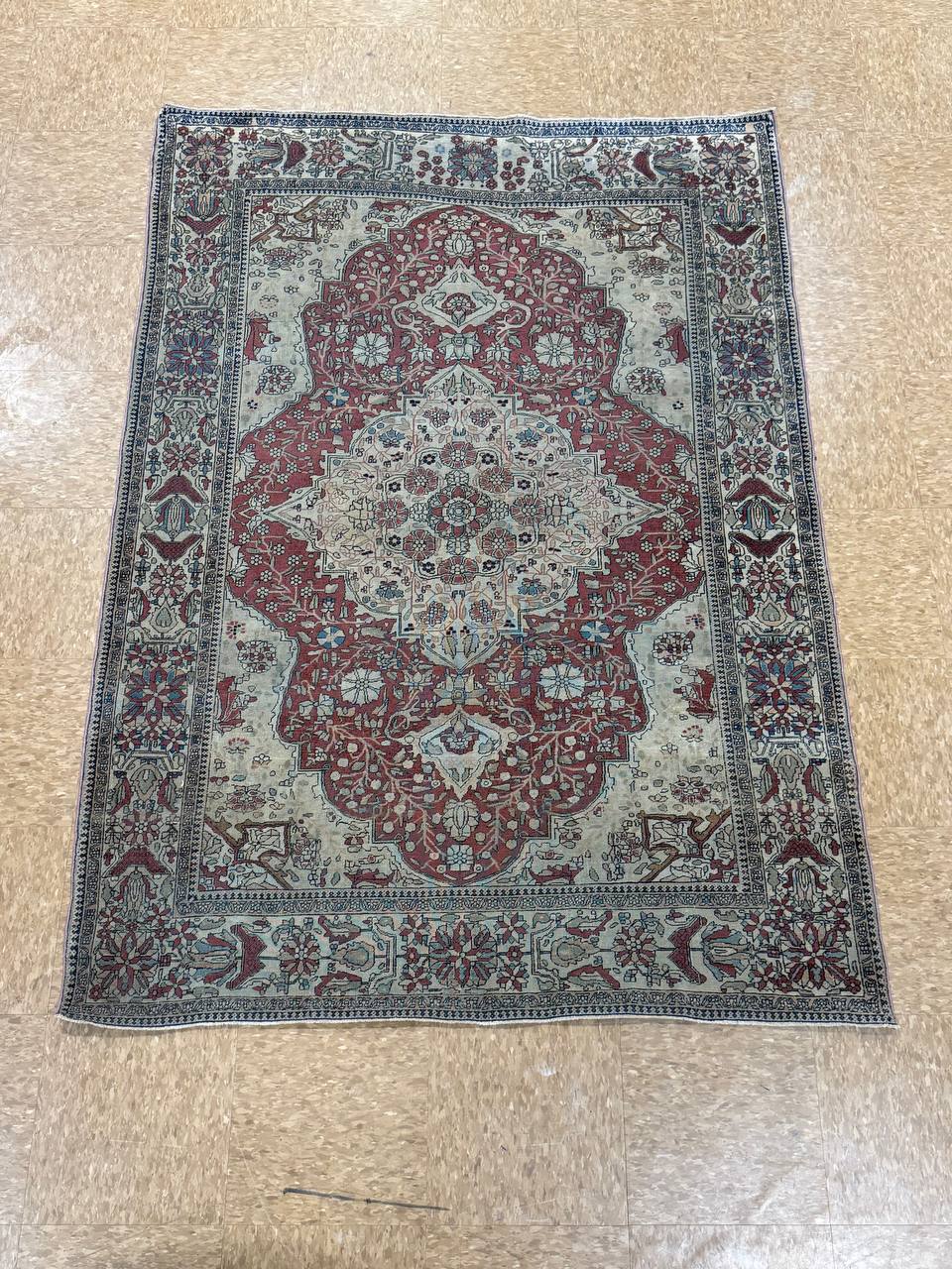 Antique Mohtasham Kashan Rug